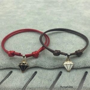 Strawberry & Chocolate Couples Bracelet Set